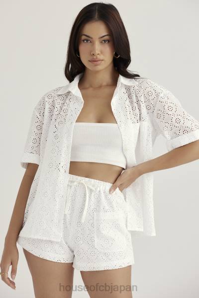 house of cb トップ ブラ コルセット 上着 ホワイト 花柄 セール】チェック柄コルセットデザインノンワイヤーブラ