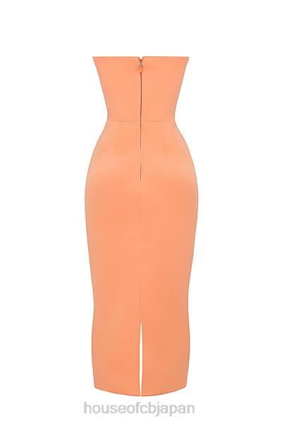 衣類 House of CB アローラ タンジェリン ストラップレス コルセット ミディドレス 0N8J185