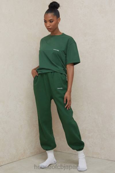 衣類 House of CB クイン グリーン オーバーサイズ コットン ジャージ T シャツ 0N8J789